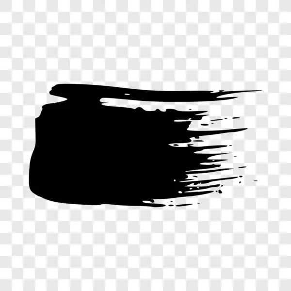 Black Brush Stroke Hand Drawn Ink Spot Isolated Transparent Background — Stock Vector