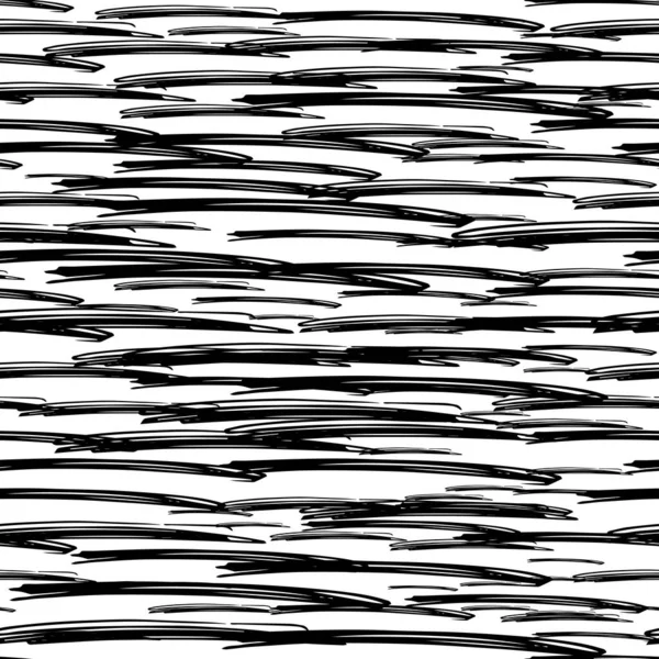 Patrón Sin Costuras Con Pinceladas Lápiz Negro Formas Abstractas Sobre — Vector de stock