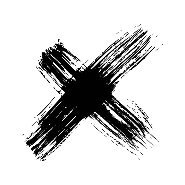 Simbolo Croce Disegnato Mano Disegno Nero Croce Simbolo Sfondo Bianco — Vettoriale Stock