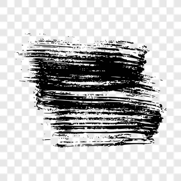 Black Brush Stroke Hand Drawn Ink Spot Isolated Transparent Background — Stock Vector