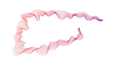 Beyaz zemin üzerinde kırmızı dalga gradyan çizgileri olan soyut arkaplan. Modern teknoloji arka planı, dalga tasarımı. Vektör illüstrasyonu