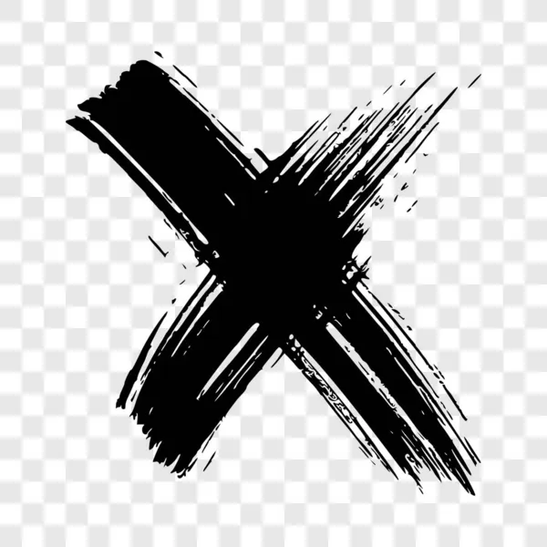 Handgezeichnetes Kreuzsymbol Schwarzes Skizzenkreuz Symbol Auf Transparentem Hintergrund Vektorillustration — Stockvektor