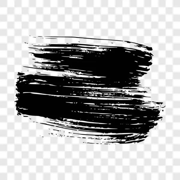 Coup Pinceau Noir Tache Encre Dessinée Main Isolée Sur Fond — Image vectorielle