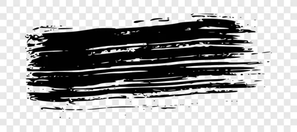 Schwarzer Pinselstrich Handgezeichneter Tuschfleck Isoliert Auf Transparentem Hintergrund Vektorillustration — Stockvektor