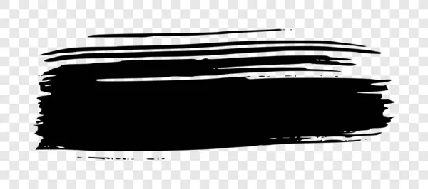 Pennellata Nera Macchia Inchiostro Disegnata Mano Isolata Sfondo Trasparente Illustrazione — Vettoriale Stock