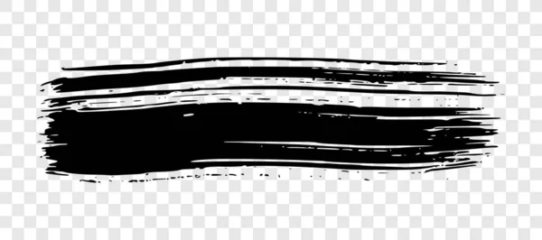 Черный Удар Кистью Ручное Чернильное Пятно Изолировано Прозрачном Фоне Векторная — стоковый вектор