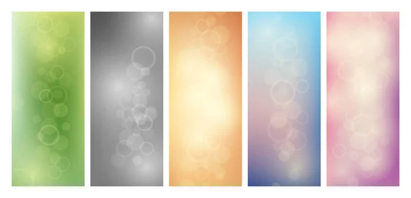 Abstrakter Hintergrund Mit Unscharfem Bokeh Effekt Set Von Modernen Bunten — Stockvektor