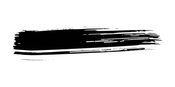 黒いブラシのストローク 透明な背景に孤立した手描きのインクスポット ベクターイラスト — ストックベクタ