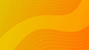 Dalga çizgileri olan modern renkli bir arkaplan. Sarı geometrik soyut sunum arkaplanı. Vektör illüstrasyonu