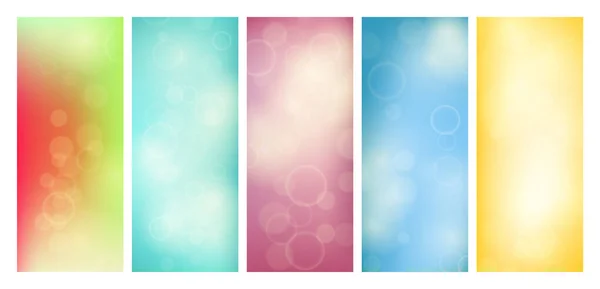 Fondo Abstracto Con Efecto Luz Borrosa Bokeh Conjunto Colorido Moderno — Vector de stock