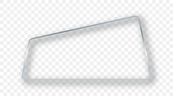 Срібна Рамка Трапецієподібної Форми Тіні Ізольована Прозорому Фоні Блискуча Рамка — стоковий вектор
