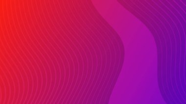 Dalga çizgileri olan modern renkli bir arkaplan. Kırmızı geometrik soyut sunum arkaplanı. Vektör illüstrasyonu