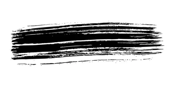 Pincelada Negra Manchas Tinta Dibujadas Mano Sobre Fondo Transparente Ilustración — Vector de stock