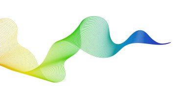 Beyaz zemin üzerinde renkli dalga gradyan çizgileri olan soyut arkaplan. Modern teknoloji arka planı, dalga tasarımı. Vektör illüstrasyonu