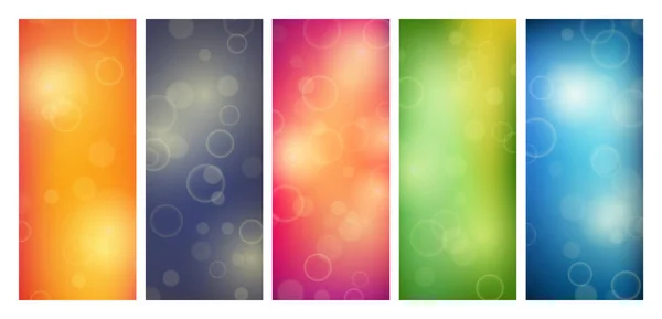 Abstract Background Blur Bokeh Light Effect Set Modern Colorful Circular — Stock Vector