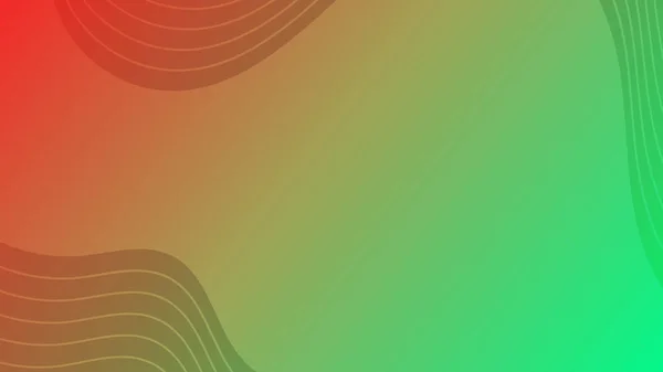 波線と現代のカラフルなグラデーションの背景 緑の幾何学的抽象的なプレゼンテーションの背景 ベクターイラスト — ストックベクタ