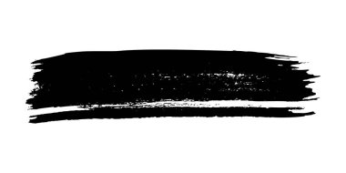 Siyah fırça darbesi. Şeffaf arka planda elle çizilmiş mürekkep lekeleri var. Vektör illüstrasyonu