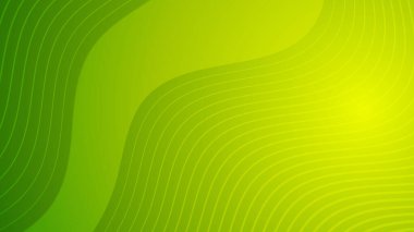 Dalga çizgileri olan modern renkli bir arkaplan. Yeşil geometrik soyut sunum arkaplanı. Vektör illüstrasyonu