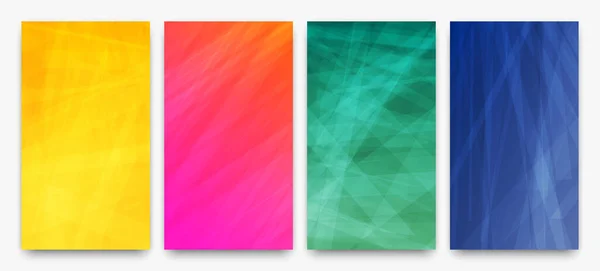 Set Four Modern Gradient Backgrounds Ines Bright Geometric Abstract Presentation — 图库矢量图片