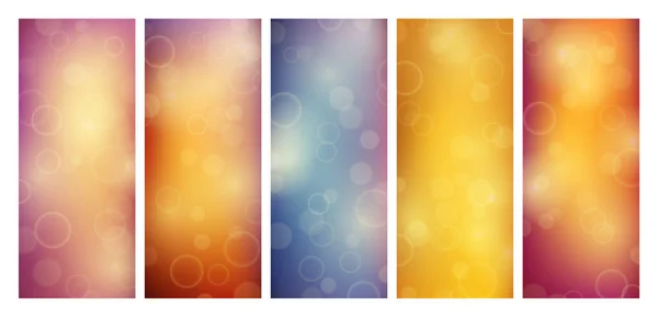 Fondo Abstracto Con Efecto Luz Borrosa Bokeh Conjunto Colorido Moderno — Vector de stock