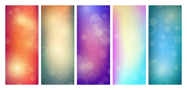 Fundo Abstrato Com Efeito Luz Bokeh Borrão Conjunto Moderno Colorido — Vetor de Stock