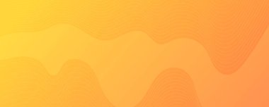 Dalga çizgileri olan modern renkli bir arkaplan. Sarı geometrik soyut sunum arkaplanı. Vektör illüstrasyonu