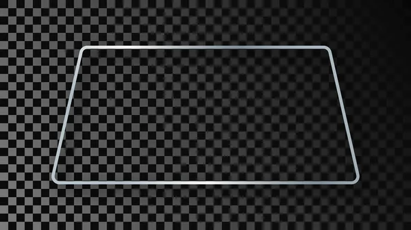 Silber Glühend Abgerundete Trapezförmige Rahmen Mit Schatten Isoliert Auf Dunklem — Stockvektor