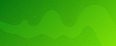 Dalga çizgileri olan modern renkli bir arkaplan. Yeşil geometrik soyut sunum arkaplanı. Vektör illüstrasyonu