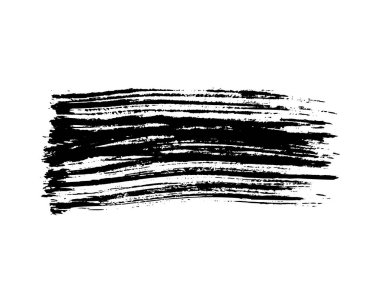 Siyah fırça darbesi. El çizimi mürekkep lekesi beyaz arka planda izole edilmiş. Vektör illüstrasyonu