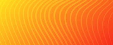 Dalga çizgileri olan modern renkli bir arkaplan. Turuncu geometrik soyut sunum arkaplanı. Vektör illüstrasyonu