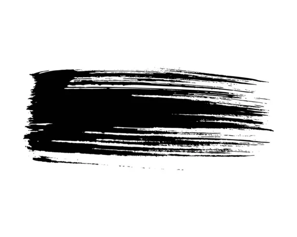 Siyah Fırça Darbesi Çizimi Mürekkep Lekesi Beyaz Arka Planda Izole — Stok Vektör
