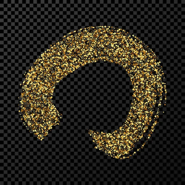 Золотой Гранж Мазок Кистью Форме Круга Окрашенный Чернильный Круг Чернильное — стоковый вектор