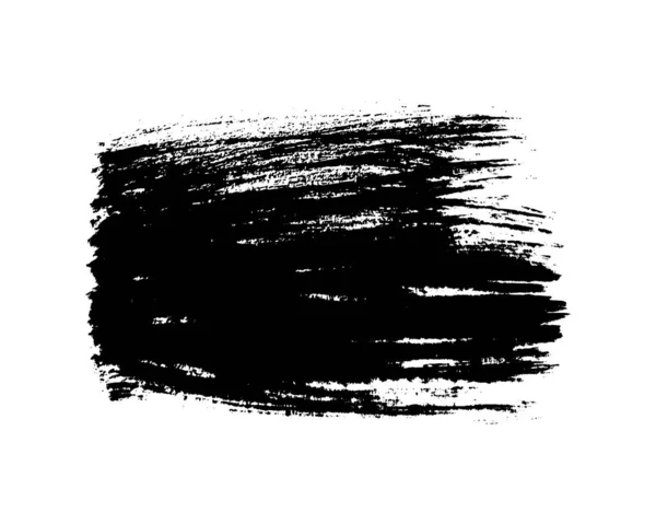 Black Brush Stroke Hand Drawn Ink Spot Isolated White Background — Stock Vector