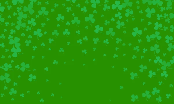 Happy Saint Patrick Day Green Background Green Clover Leaves Pattern — Stock Vector