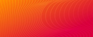 Dalga çizgileri olan modern renkli bir arkaplan. Turuncu geometrik soyut sunum arkaplanı. Vektör illüstrasyonu