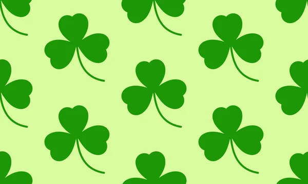 Joyeux Saint Patrick Vert Fond Sans Couture Trèfle Vert Laisse — Image vectorielle