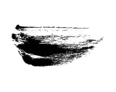 Siyah fırça darbesi. El çizimi mürekkep lekesi beyaz arka planda izole edilmiş. Vektör illüstrasyonu