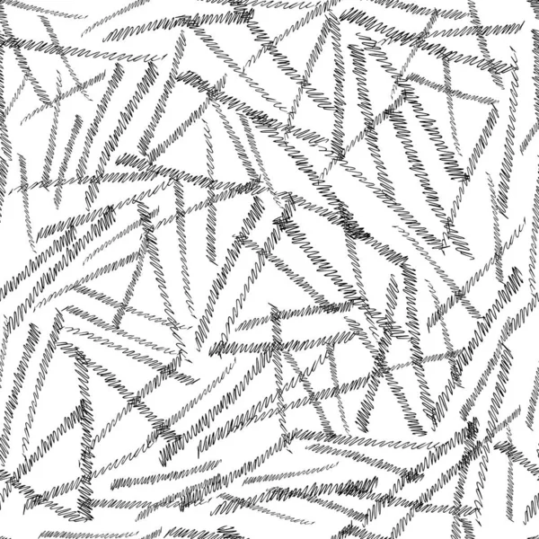 Motif Sans Couture Avec Des Coups Pinceau Crayon Noir Dans — Image vectorielle