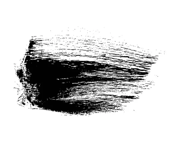 Black Brush Stroke Hand Drawn Ink Spot Isolated White Background — Stock Vector