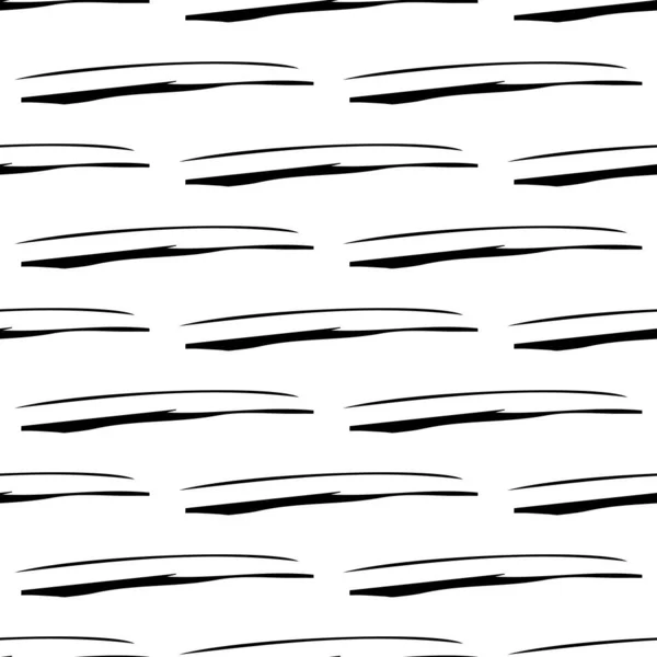 Seamless Pattern Black Pencil Brushstrokes Abstract Shapes White Background Vector — Stock Vector