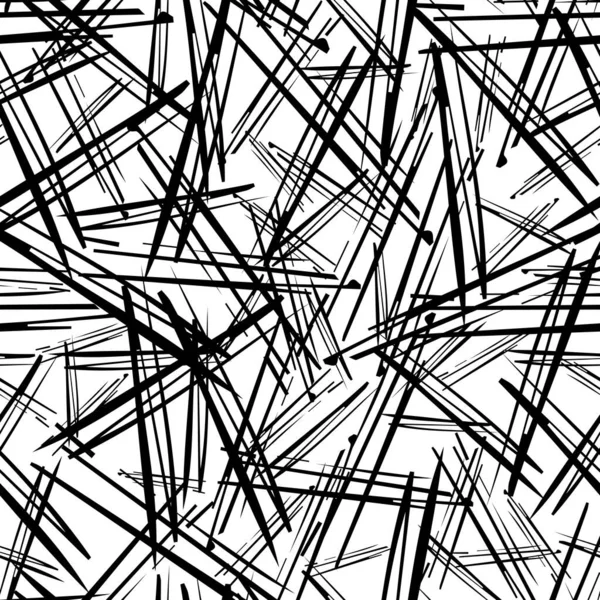 Безшовний Візерунок Чорними Пензликами Олівців Абстрактних Формах Білому Тлі Векторні — стоковий вектор