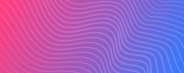 Dalga çizgileri olan modern renkli bir arkaplan. Violet geometrik soyut sunum arkaplanı. Vektör illüstrasyonu