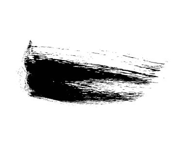 Siyah fırça darbesi. El çizimi mürekkep lekesi beyaz arka planda izole edilmiş. Vektör illüstrasyonu