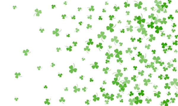 Feliz Día San Patricio Fondo Verde Patrón Hojas Trébol Verde — Vector de stock