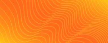 Dalga çizgileri olan modern renkli bir arkaplan. Sarı geometrik soyut sunum arkaplanı. Vektör illüstrasyonu