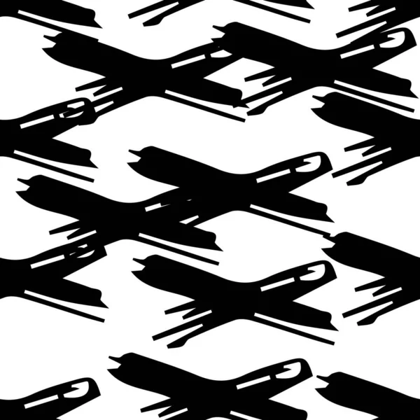 Patrón Sin Costura Con Símbolos Cruzados Dibujados Mano Boceto Negro — Archivo Imágenes Vectoriales