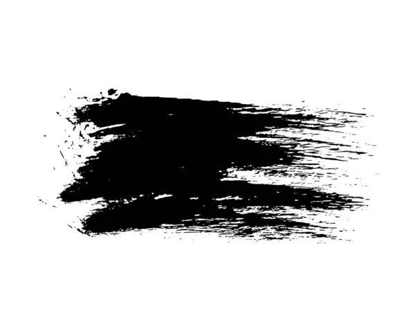 Pincelada Negra Mancha Tinta Dibujada Mano Aislada Sobre Fondo Blanco — Archivo Imágenes Vectoriales