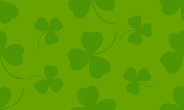 Gelukkige Saint Patrick Dag Groene Naadloze Achtergrond Groene Klaver Bladeren — Stockvector