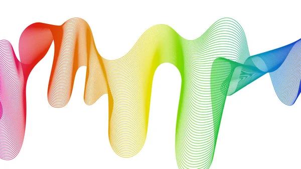 在白底上有彩色波梯度线的背景摘要 现代技术背景 波浪设计 矢量说明 — 图库矢量图片