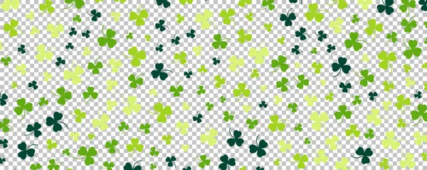 Joyeuse Histoire Saint Patrick Feuilles Trèfle Vert Sur Fond Transparent — Image vectorielle